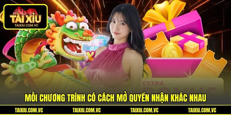Mỗi chương trình có cách mở quyền nhận khác nhau